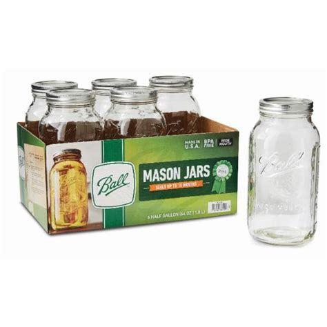 Ball Wide-Mouth Half-Gallon Canning Jars (6), Canning Jars and Accessories - Lehman's