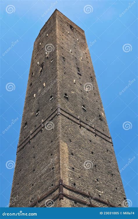 Garisenda Tower. Bologna. Emilia-Romagna. Italy Stock Image - Image of ...