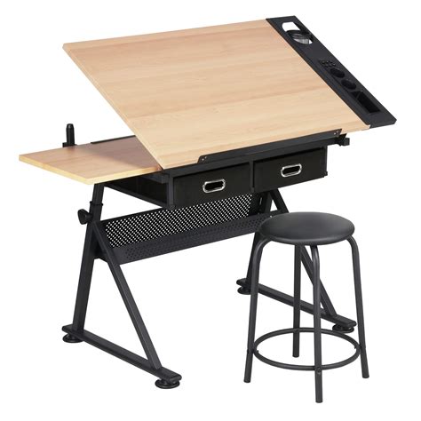 Buy Yaheetech Height Adjustable Drafting Table Drawing Table Artist Desk Tilting op Art Craft ...