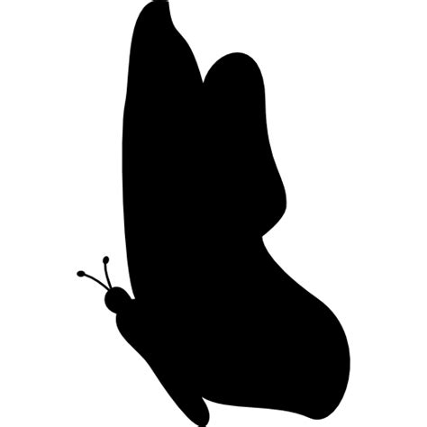 Butterfly side view black silhouette shape - Free animals icons