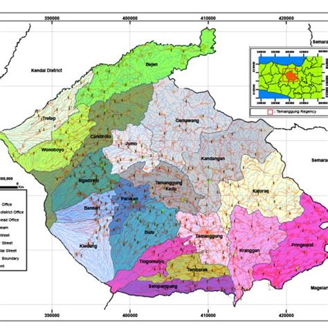 The map of Temanggung District, Central Java, Indonesia | Download ...