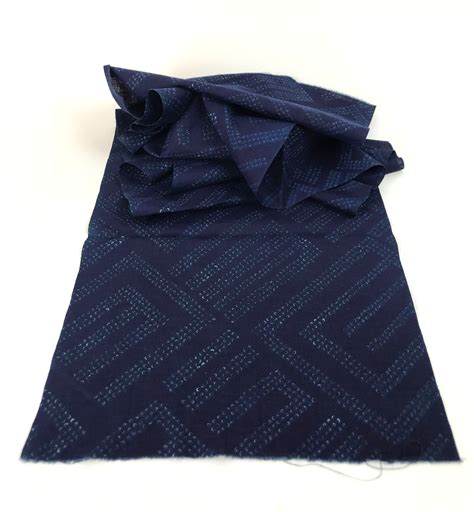 Shibori. Japanese Cotton. Indigo Dyed Cotton. Artisan Made Fabric ...