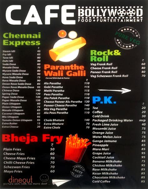 Menu of Cafe Bollywood, Chinchwad, Pune | Dineout