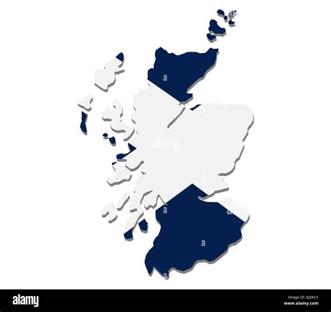 Map of scotland with flag Stock Photo - Alamy