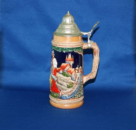 Vintage Gerz Barmaid Country Scene German Stein Stoneware Hand Painted ...