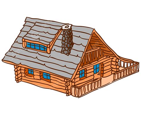 Isolated Wooden Cabin Graphic Cartoon House Vector, Graphic, Cartoon, House PNG and Vector with ...