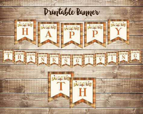 Happy Thanksgiving Banner Printable Thanksgiving Banner DIY | Etsy