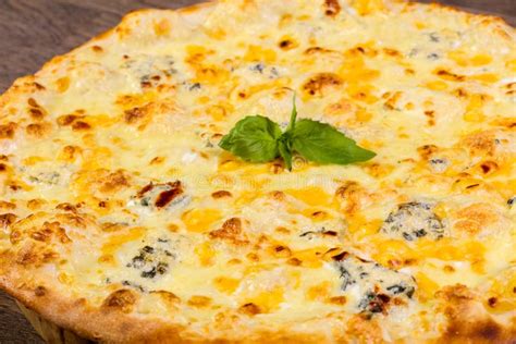 Four cheese pizza stock image. Image of four, meal, circle - 111505853