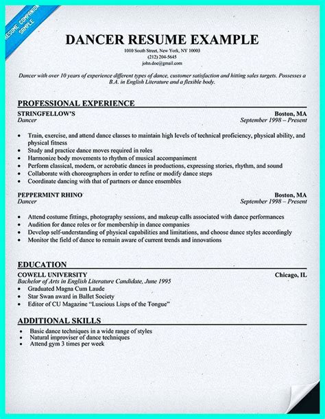 32++ Professional dance teacher resume For Your Learning Needs