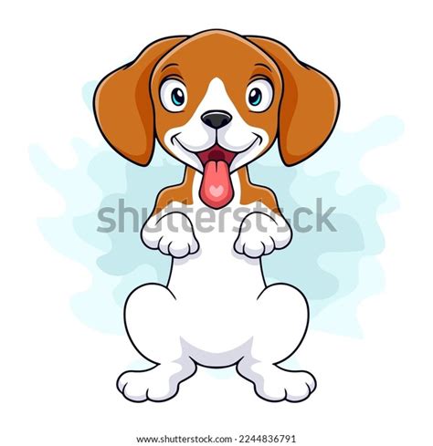 Cartoon Beagle Dog Sitting On White Stock Vector (Royalty Free ...