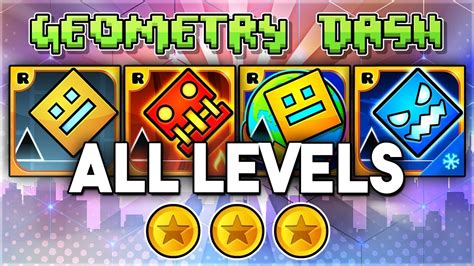 EVERY GEOMETRY DASH LEVEL ALL COINS (Meltdown, World, Subzero) - YouTube