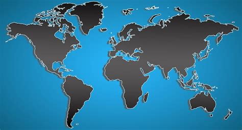 Premium Vector | World map stylized image floating continents with a shadow