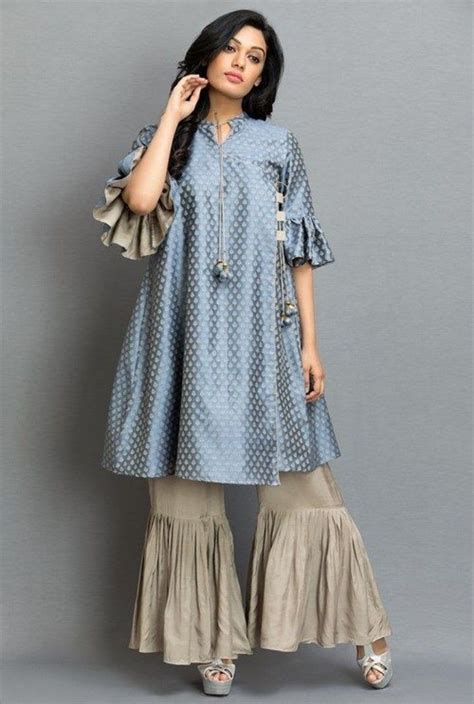 Beautiful silk kurti with superb detailing and with western pattern ...