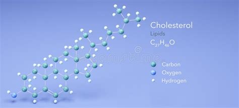 Cholesterol, Molecular Structures, Lipids, 3d Model, Structural Chemical Formula and Atoms with ...