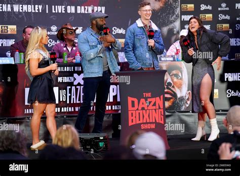 Elle Brooke (left) and Faith Ordway during a press conference at BOXPARK Wembley, London ...