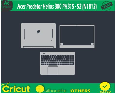 Acer Predator Helios 300 PH315 - 52 (N1812) Skin Template Vector - AK Digital File