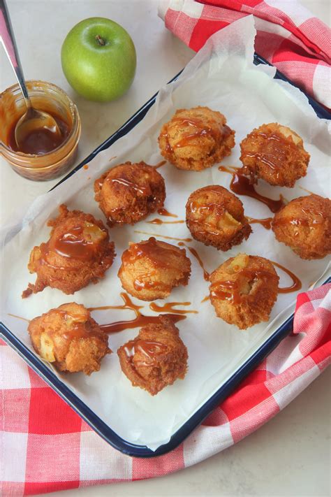 Apple Fritters with Caramel Sauce