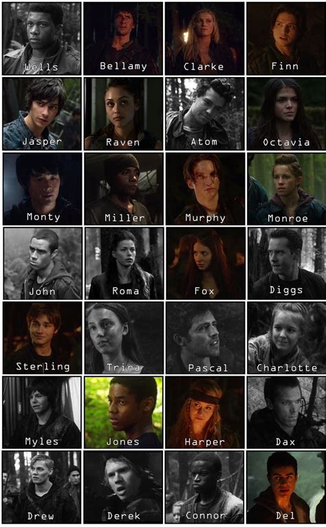 The 100 show, The 100 characters, The 100