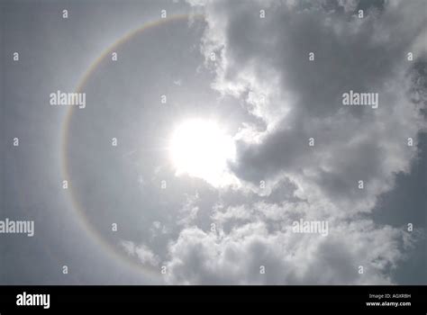 Halo formed in cirrostratus clouds in the Andes Stock Photo - Alamy