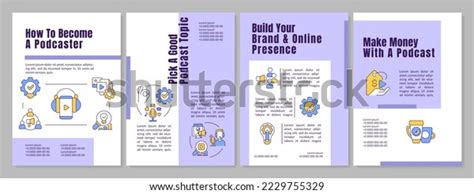 Podcaster Tips Beginner Purple Brochure Template Stock Vector (Royalty Free) 2229755329 ...