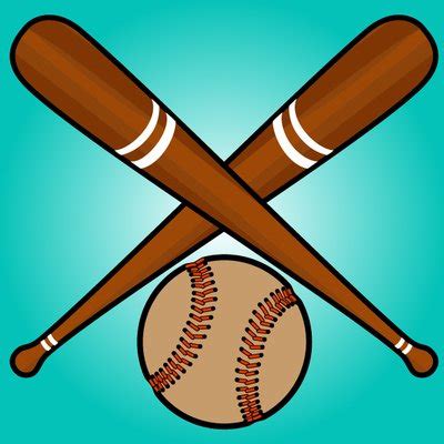Crossed Baseball Bats with Ball Beneath Free Vector Download | FreeImages