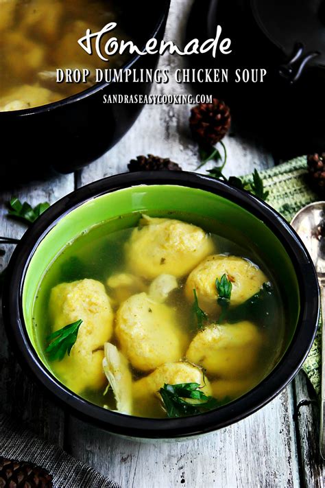 Homemade Drop Dumplings, Chicken Soup - Sandra's Easy Cooking