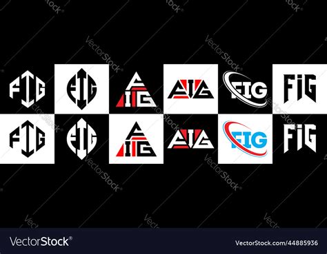 Fig letter logo design in six style polygon Vector Image