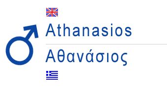 Athanasios, male greek name Athanasios or Athanassios