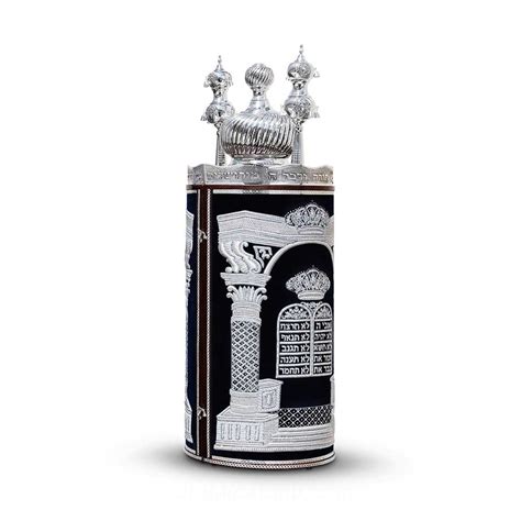 Sephardic Torah Case | Sefer Torah Scroll Cases TC404 | Silver Ornaments