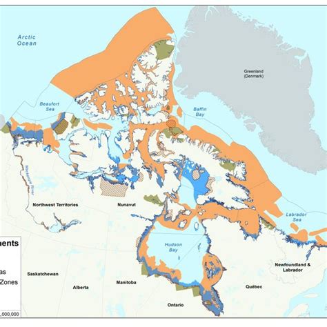 Map of biological features in the Canadian Arctic used to calculate... | Download Scientific Diagram