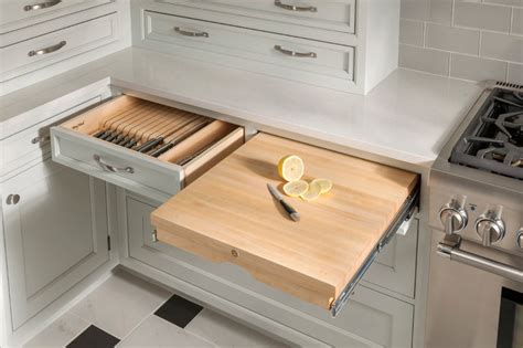 Pull-Out Cutting Board and Knife Block - Traditional - Kitchen - Other ...