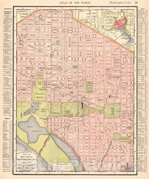 Historic Map : 1895 Map of the Main Portion of Washington, D.C. : Vint ...