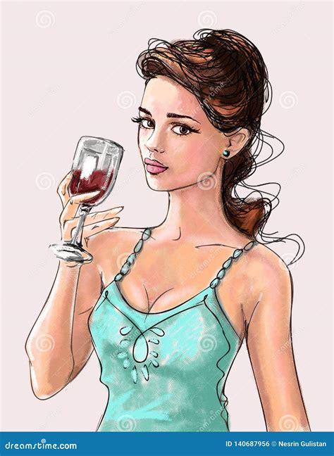 Girl with Wine Girl and Wine, Young Woman, Beautiful Woman Drinking ...