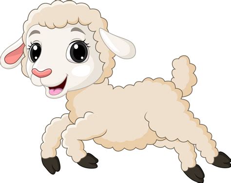 Cartoon baby lamb running on white background 5162474 Vector Art at ...