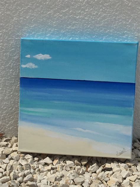 Lienzo pintado en acrílico IBIZA AZUL 30x30 cm . Artista ROMINA R para www.villafiore.es desde ...