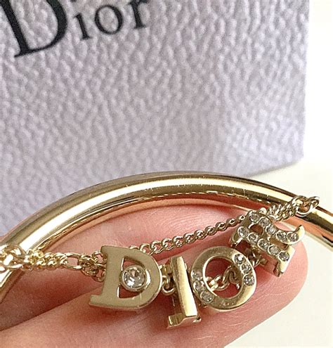 CHRISTIAN DIOR Fashion Bracelet Gold Crystal Bangle Cuff Authentic NIB