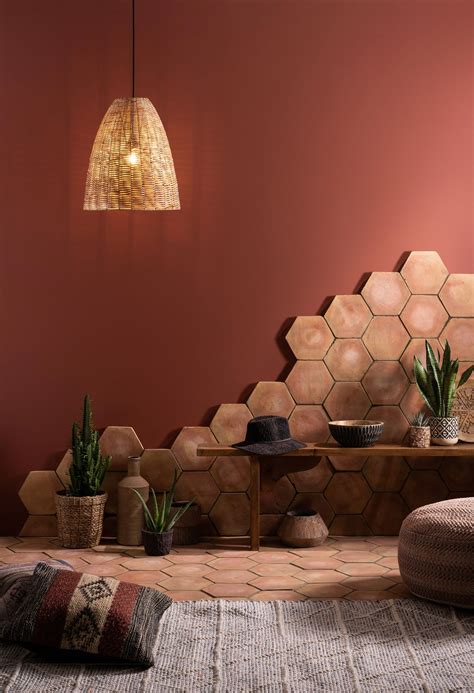 Combine our traditional handmade terracotta tiles with urban décor for an earthy, on-trend look ...