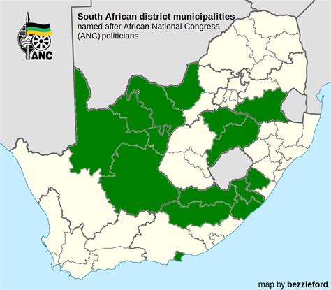 Districts in South Africa named after ANC politicians [1168 x 1024] [OC] : MapPorn