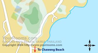 Choeng Mon Beach Map and Hotels in Choeng Mon Beach - Samui Island ...