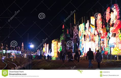 Blackpool Illuminations with Holiday Makers Editorial Stock Photo ...