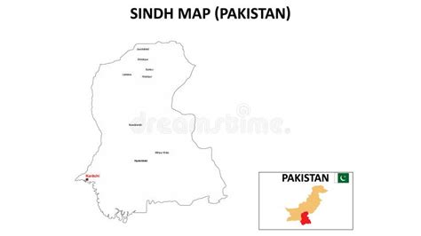 Sindh Map. Sindh Map of Pakistan with Color Background and All States ...