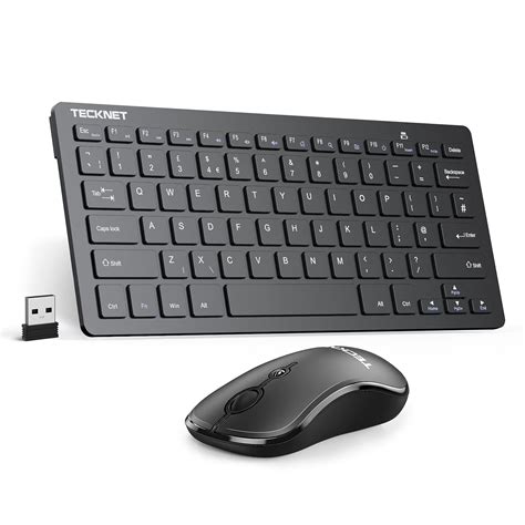 TECKNET Mini Wireless Keyboard and Mouse Set, 2.4G Cordless USB Keyboa