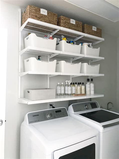 Simple DIY: Updated Shelving for a Small Laundry Room - simply organized