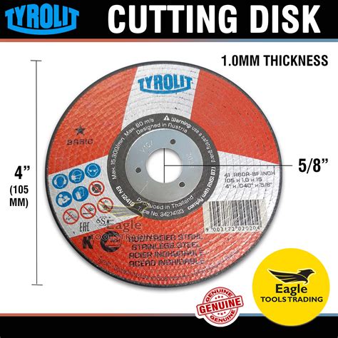 Tyrolit Cutting Disk 4 inches (105mm) 1mm thickness with abrasive ultra thin stainless steel ...