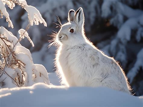 Premium Photo | Arctic Hare in the arctic habitat