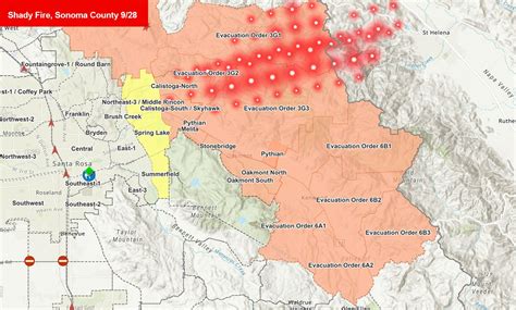 Current Fire Map Sonoma County - Map of world