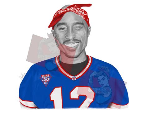 2pac Drawing (Print with Color Editing in Jim Kelly Jersey) - Comic Chick