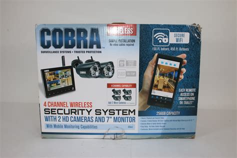 Cobra 4-Channel Wireless Surveillance System 63842 / 2 Cameras & 7" Monitor