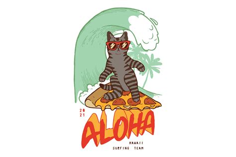 Cat Surfer | Food Illustrations ~ Creative Market