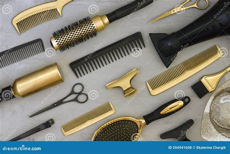 Background With Gold And Black Hair Salon Accessories. Royalty-Free Stock Image | CartoonDealer ...